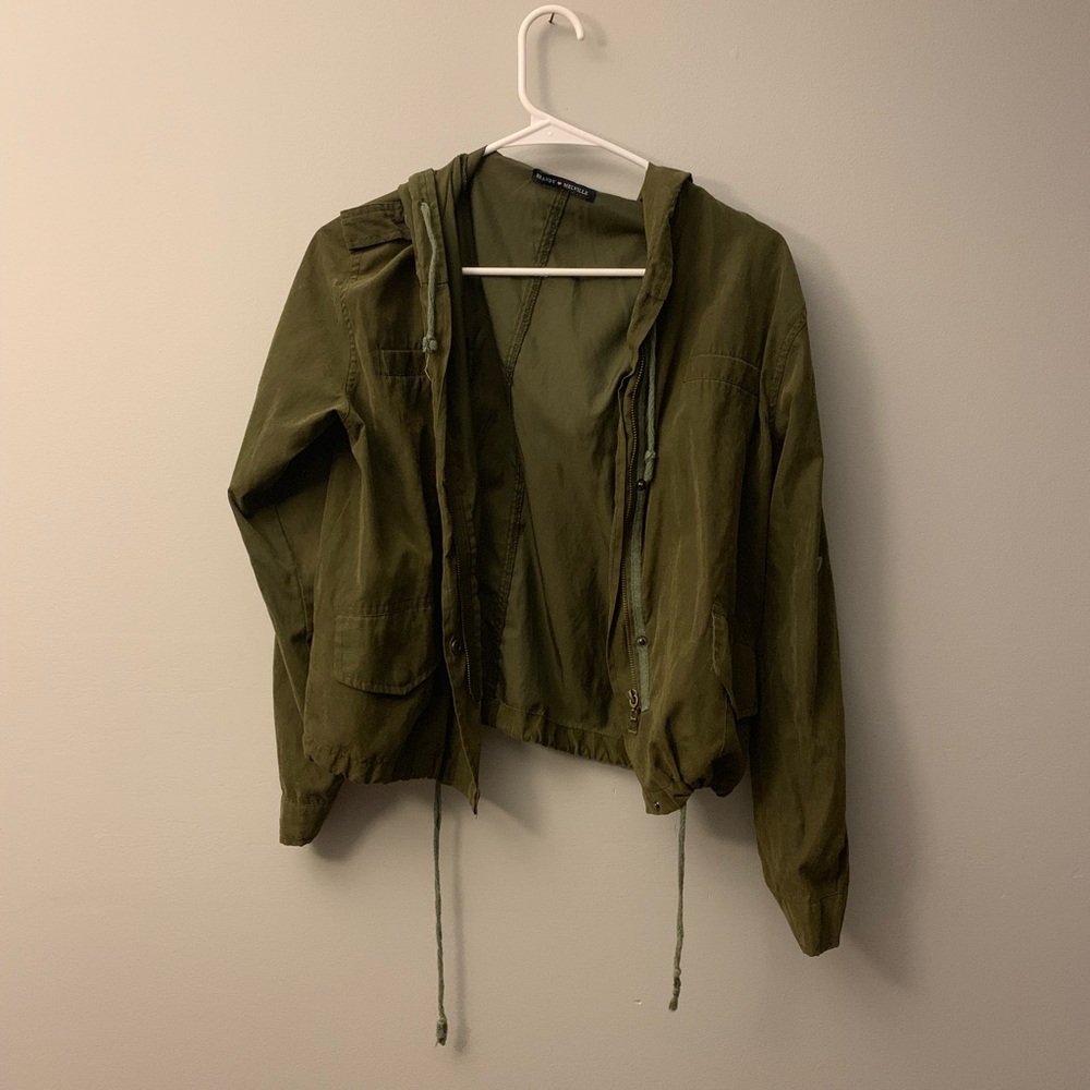 Brandy Melville army green bomber jacket